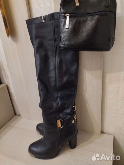 Сапоги ботфорты зимние