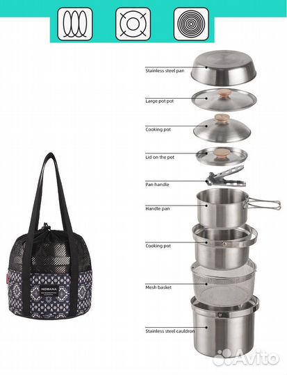 Набор туристической посуды nobana F5 A