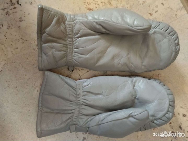 Кожаные варежки.р-р9