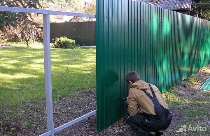 Забор из профнастила цена за метр работа по догово