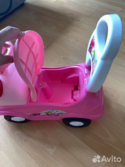 Детская машинка розовая толокар панда
