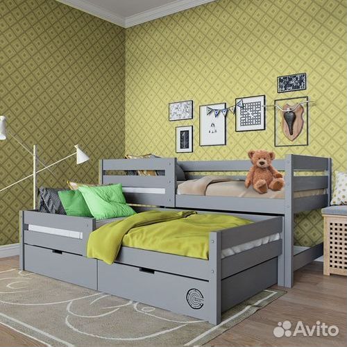 Кроватка с доп. местом для малыша из натурального