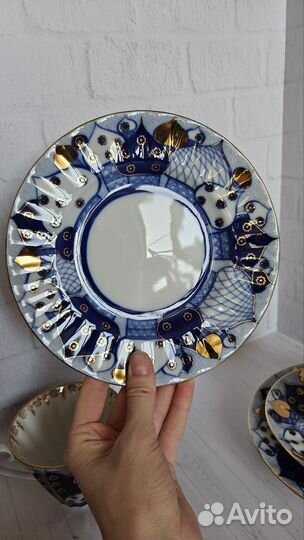 Чашка с блюдцем и тарелкой, 6 предметов