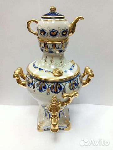 Самовар шкатулка Гжель