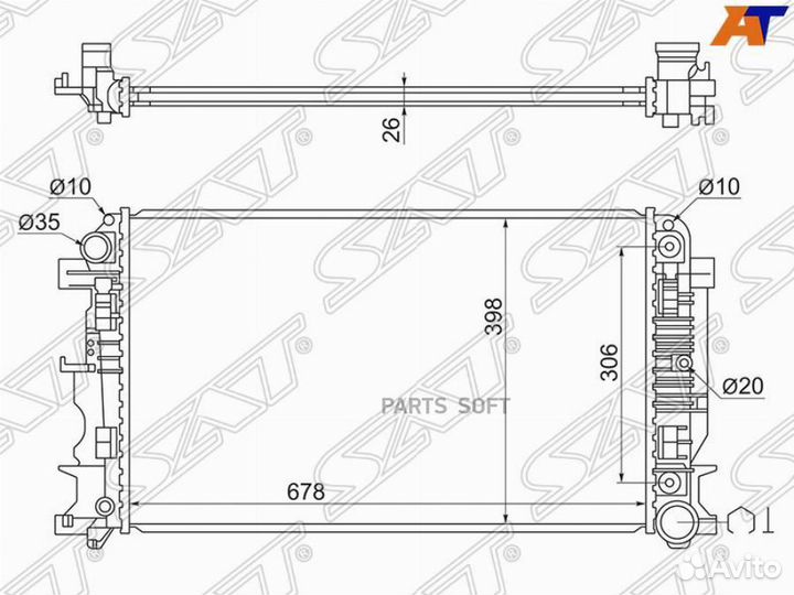 Радиатор охлаждения Мерседес Спринтер 06
