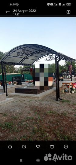 Навесы на кладбище из лексана и профнастила