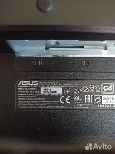 Монитор asus VP249 24 дюйма разбор