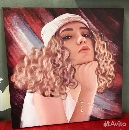 Портрет по фото на холсте