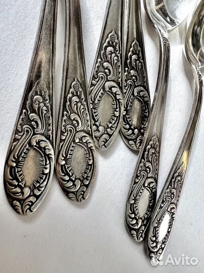 Серебряные ложки 875 кофейные Фаберже