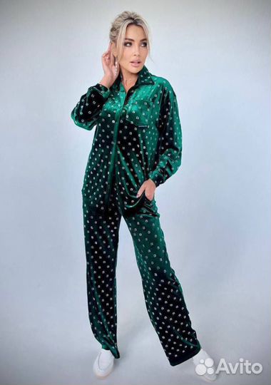 Брючный костюм Alexander Wang с кристаллами велюр