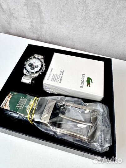 Набор Lacoste (часы, пояс, парфюм)