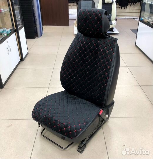 Накидки на передние сиденья из алькантары 2шт