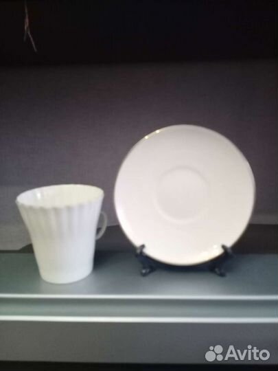 Чашка с блюдцем Костяной фарфор