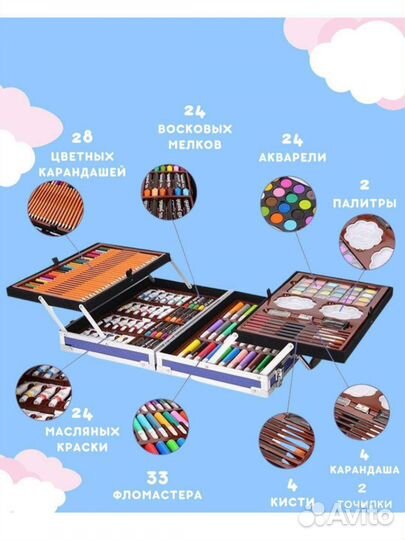 Набор для рисования в чемоданчике 145 предметов
