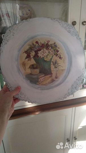 Тарелка декоративная пластиковая Старый прованс