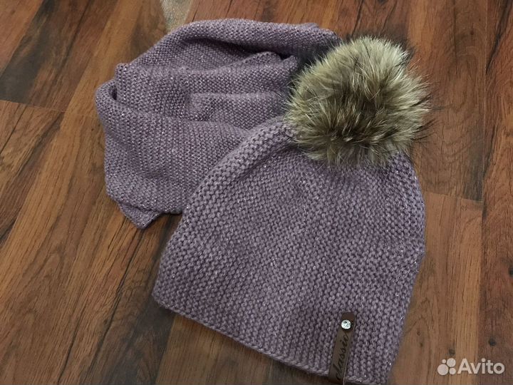 Комплект шапка и снуд женский