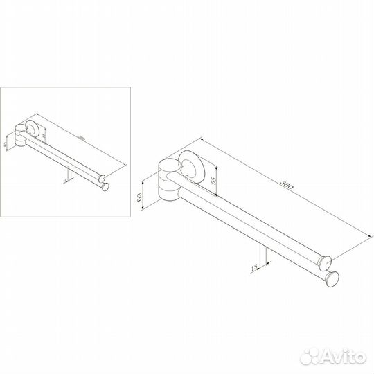 Вешалка для полотенец AM.PM Like A8032600 поворотн