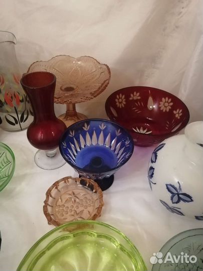 Ваза цветное стекло СССР