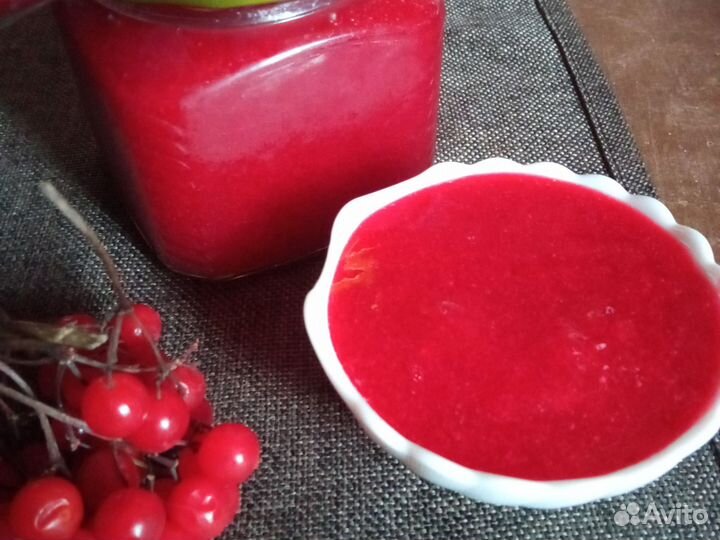 Калина перетертая с сахаром, без косточек