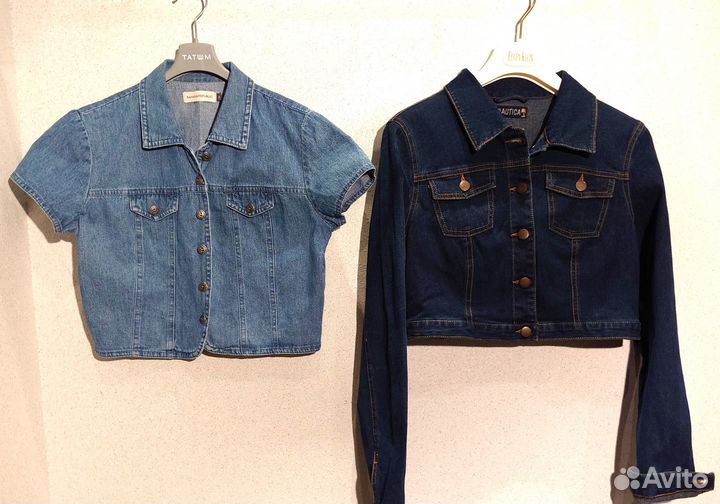 Кроп-жакеты из джинсы Nautica & Banana Republic