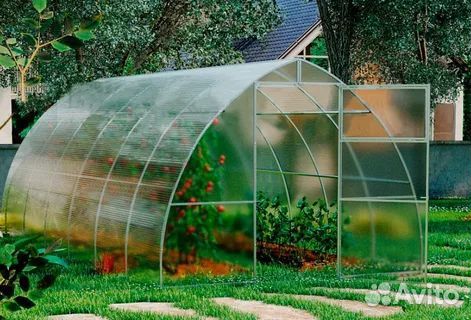 Теплица каплевидная с установкой