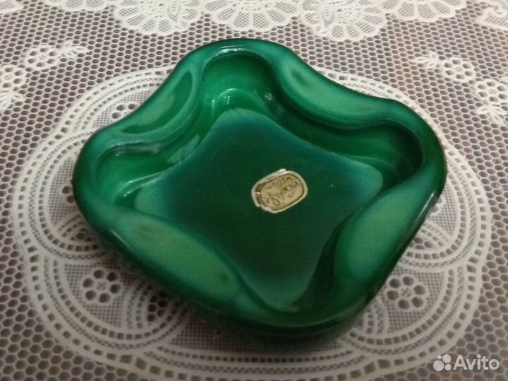 Пепельница (малахитовое стекло) Чехия