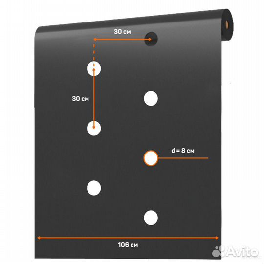 Агротекс бело-черный 80 гм с перфорацией