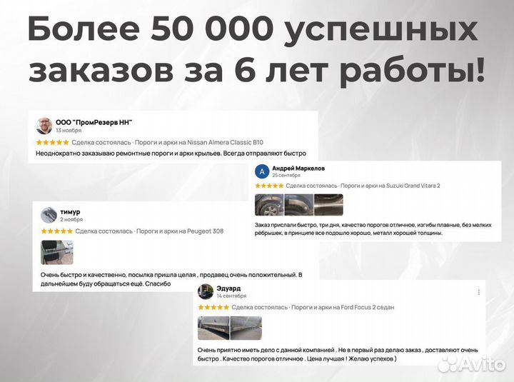 Ремонтные пороги и арки для Mercedes Битца