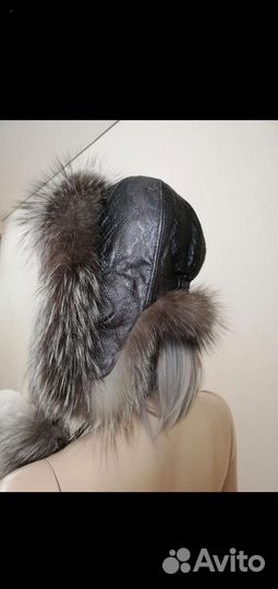Шапка ушанка натуральный мех женская