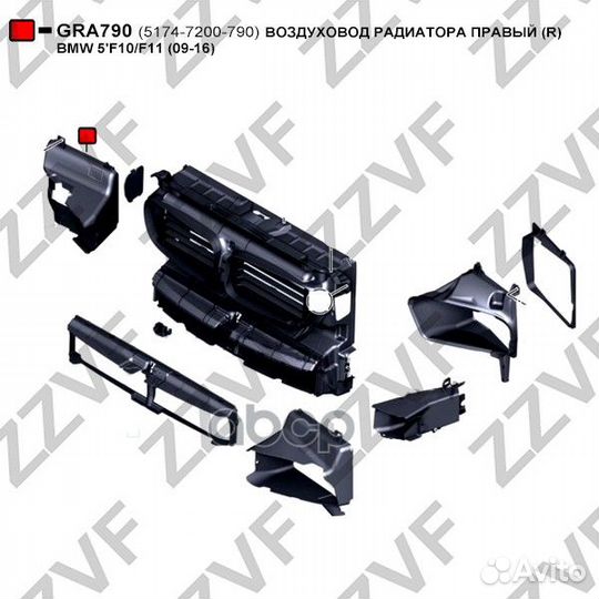 Воздуховод радиатора правый (R) BMW 5'F10/F11