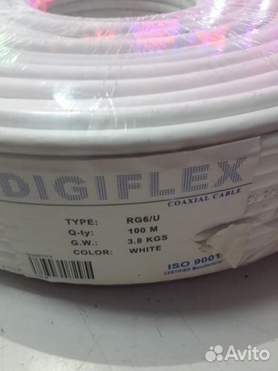 Кабель телевизионный RG 6U 1м