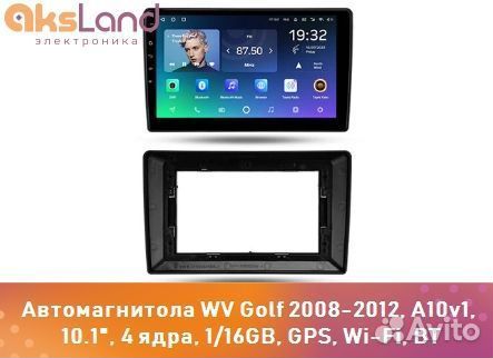 Автомагнитола WV Golf 2008-2012, A10v1, 10.1
