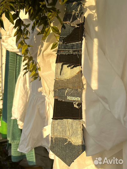 Джинсовый галстук пэчворк