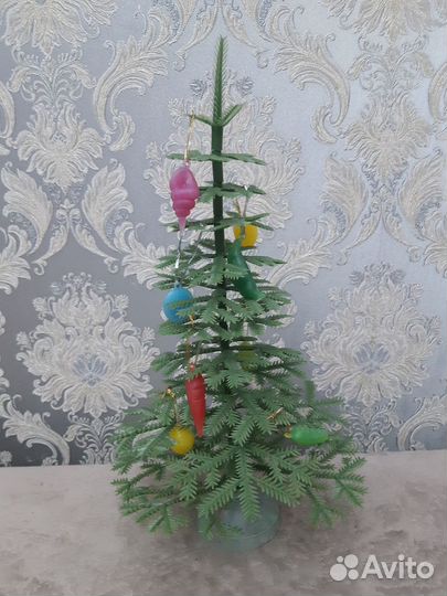 Елка искусственная СССР, ёлочные игрушки