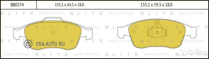 Blitz BB0374 Колодки тормозные дисковые передние