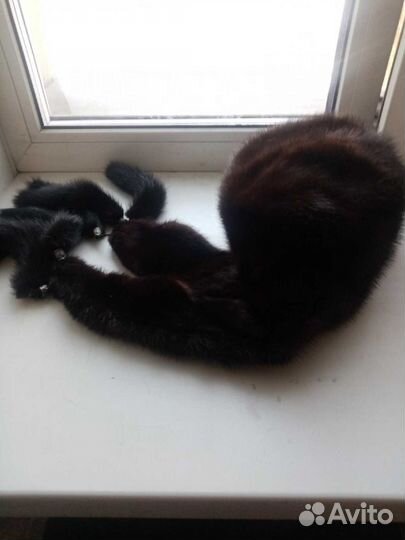 Шапка норковая женская черная