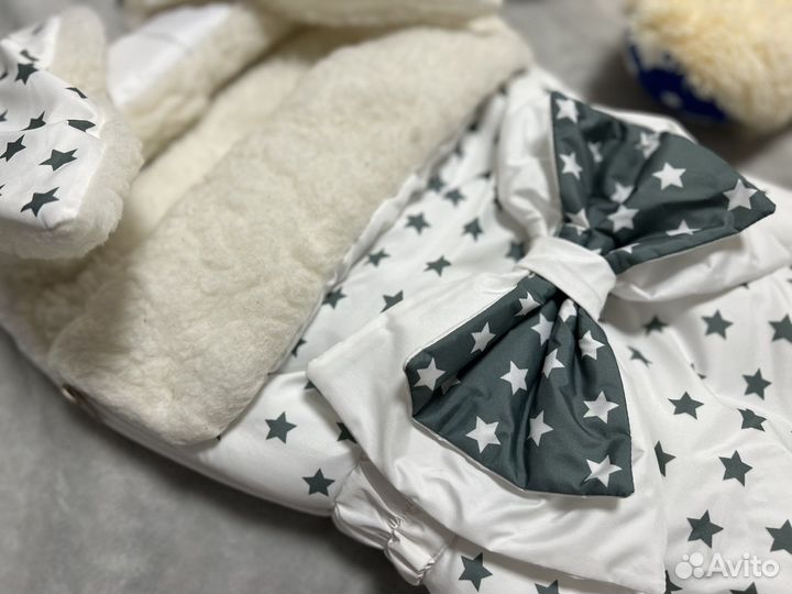 Зимний конверт для девочки на выписку