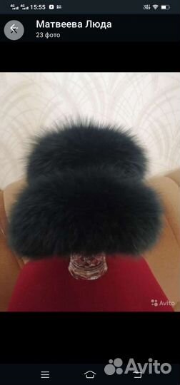 Шапка женская крашенный песец