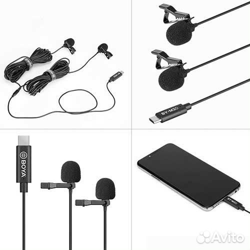 Двойной петличный микрофон Boya BY-M3D USB Type-C