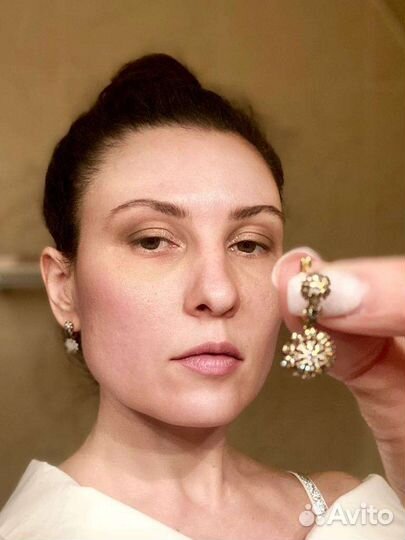 Серьги с бриллиантами золотые малинки саргон