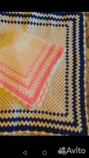 Плед детский новый 90/90, ручная работа