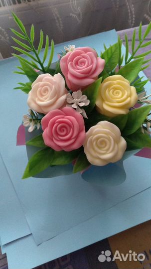 Букет роз из мыла с нежным ароматом