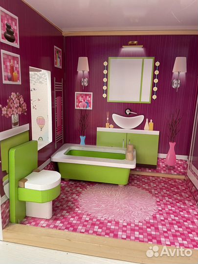 Домик кукольный с мебелью большой