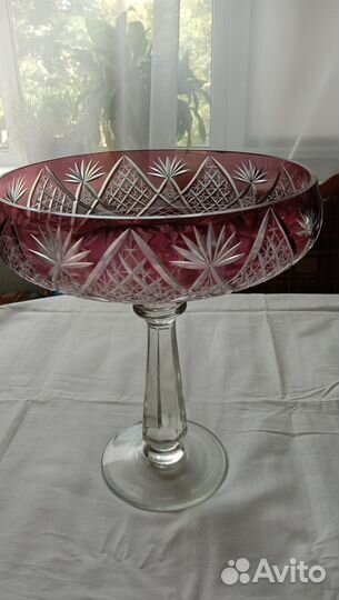 Ваза цветной хрусталь СССР