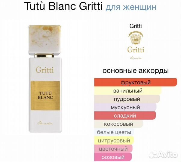 Духи Gritti Tutu Blanc