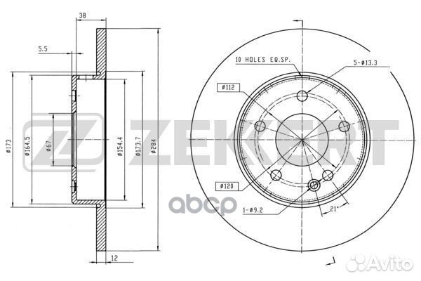 Диск торм. перед. MB C-Class (202) 93- bs-5059