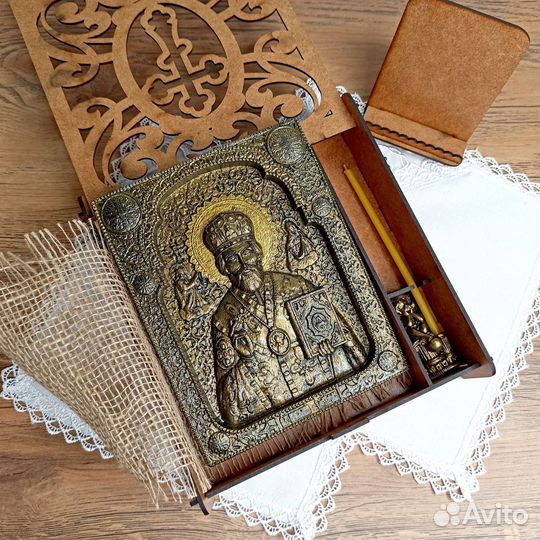 Икона св. Николай Чудотворец. Подарочная упаковка