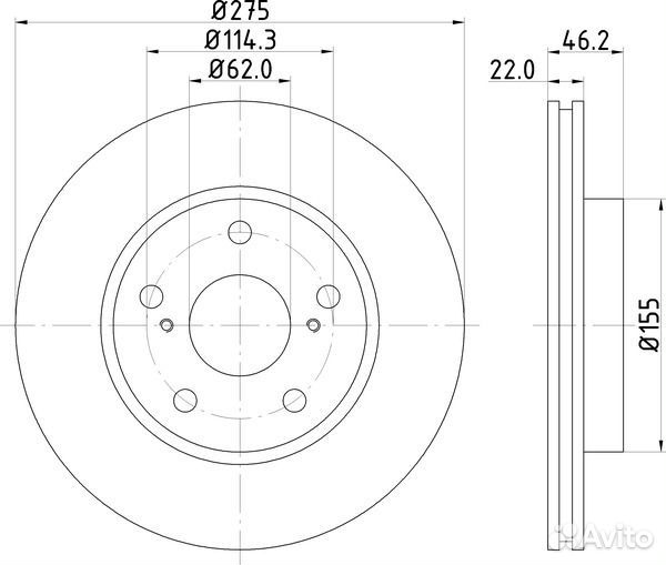 Диск тормозной перед ND1022K nisshinbo