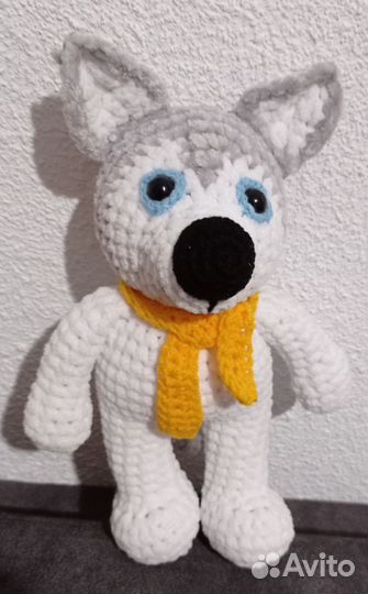 Вязанная игрушка Собачка Хаски