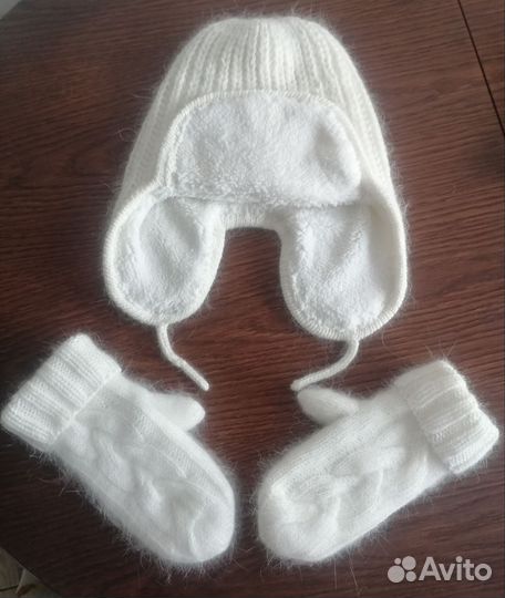 Шапки, варежки, бактус, снуд из пуха норки